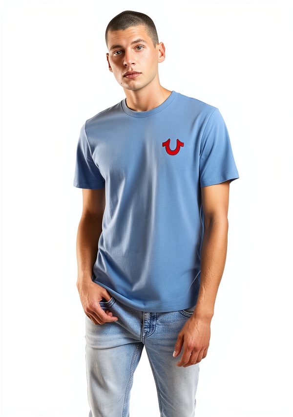 True Religion Mens T-Shirt 100% Cotton Graphic Design-2