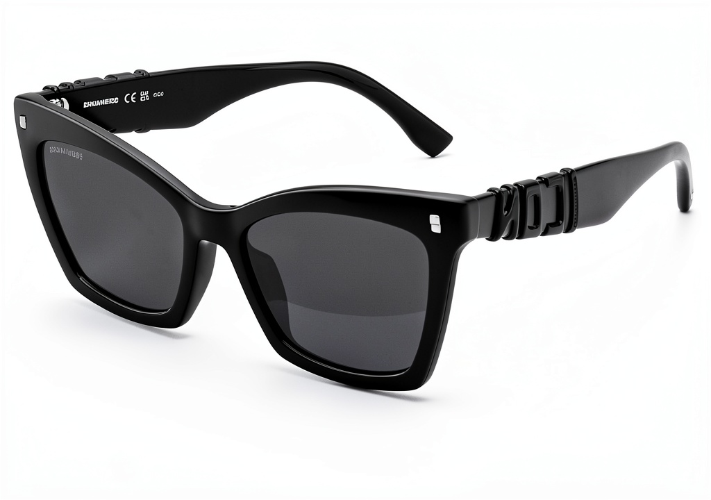 Dsquared2 ICON sunglasses in matte black on a person outdoors
