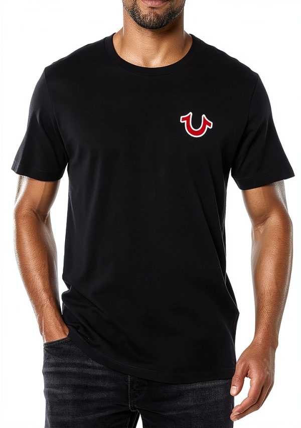 True Religion Mens T-Shirt Puff Buddha Logo Classic Fit-0