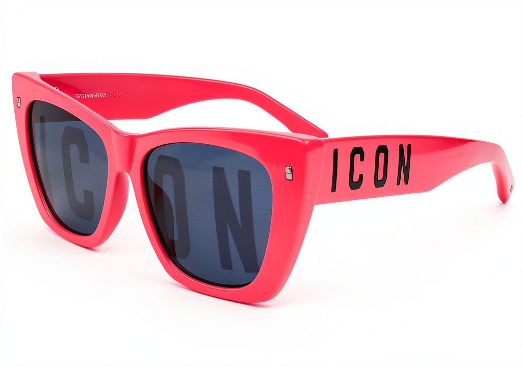Installing Dsquared Womens Sunglasses Pink 35J Model Icon 0006s on a wooden desk