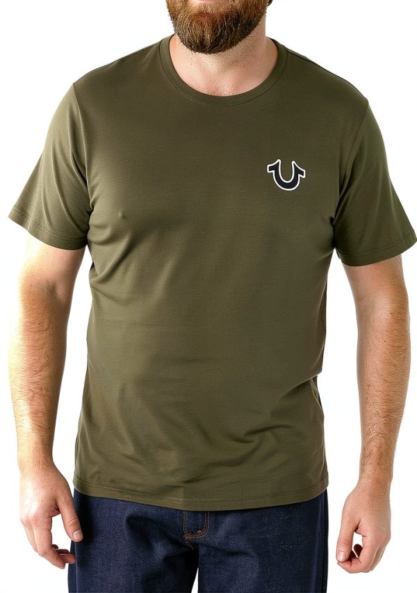 True Religion Mens T-Shirt 100 Cotton Graphic Logo Design-0