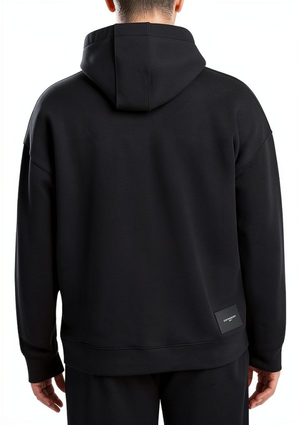 Karl Lagerfeld Paris Hoodie Large Logo Patch Mens Black-3