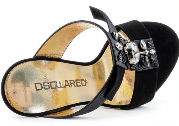 Dsquared Leather Heels Womens Black Size 36 EU-1