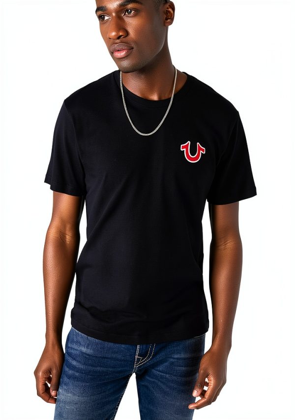 True Religion Mens T-Shirt Puff Buddha Logo Classic Fit-1
