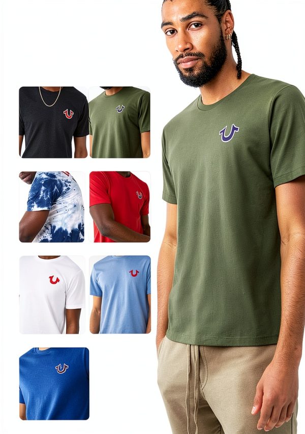 True Religion Mens T-Shirt 100 Cotton Graphic Logo Design-2