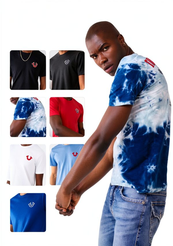 True Religion Mens T-Shirt Cotton Graphic Casual Wear-4
