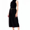 Dee Ocleppo Womens High Waist Belted Crop Pants Black-3