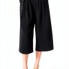 Dee Ocleppo Womens High Waist Belted Crop Pants Black-0