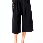 Dee Ocleppo Womens High Waist Belted Crop Pants Black-0