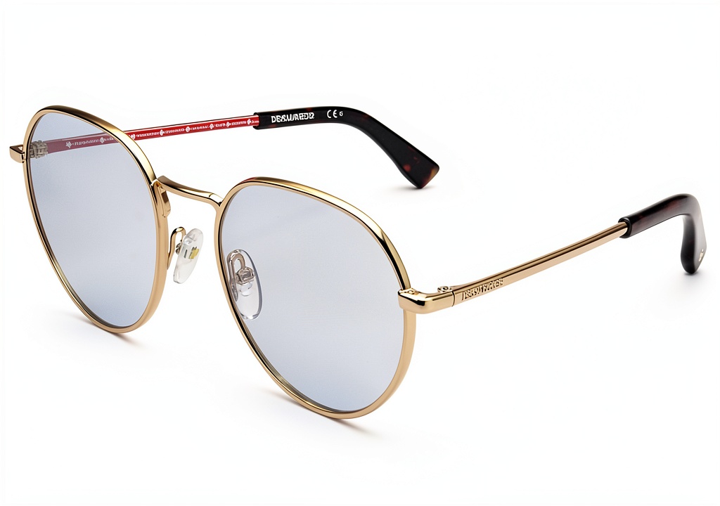 Dsquared Gold Havana sunglasses displayed on a model outdoors