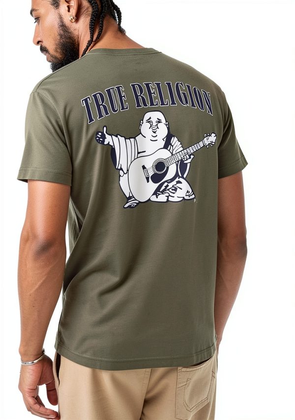 True Religion Mens T-Shirt 100 Cotton Graphic Logo Design-1