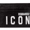 DSQUARED2 Black Faux Leather Bi Fold Wallet Adult-0