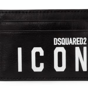 DSQUARED2 Black Faux Leather Bi Fold Wallet Adult-0