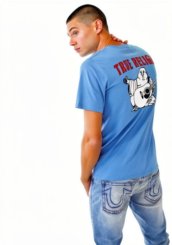 True Religion Mens T-Shirt 100% Cotton Graphic Design-3