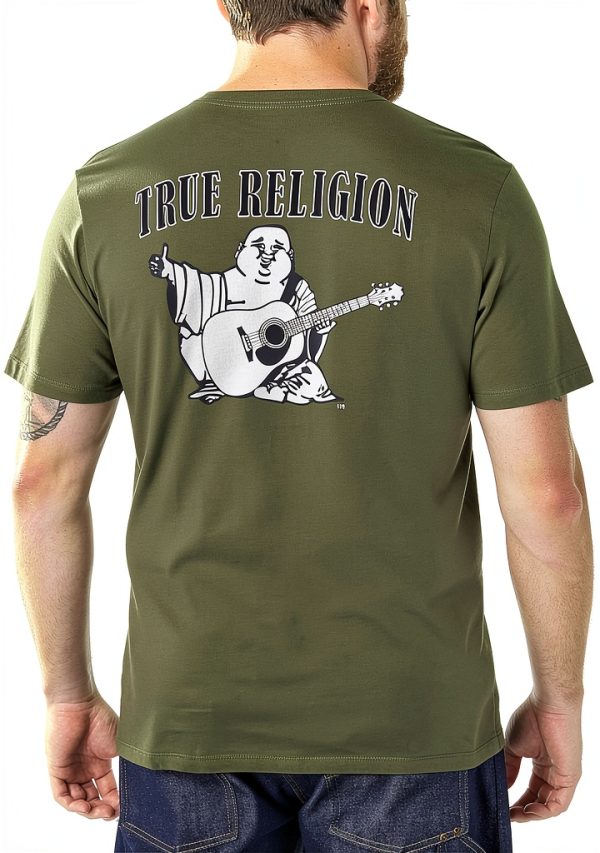 True Religion Mens T-Shirt 100 Cotton Graphic Logo Design-3