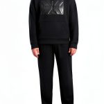 Karl Lagerfeld Paris Hoodie Large Logo Patch Mens Black-0
