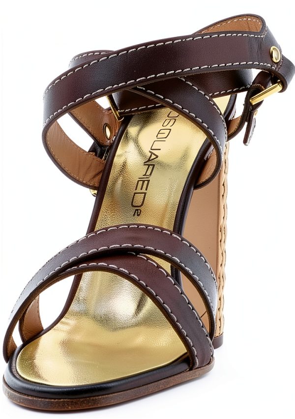 Dsquared Brown Leather Womens Shoes Size 39 40 EU-3