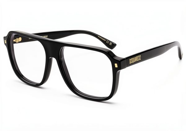 DSQUARED2 D2 0203 Acetate Mens Sunglasses Black Blue Crystal-0