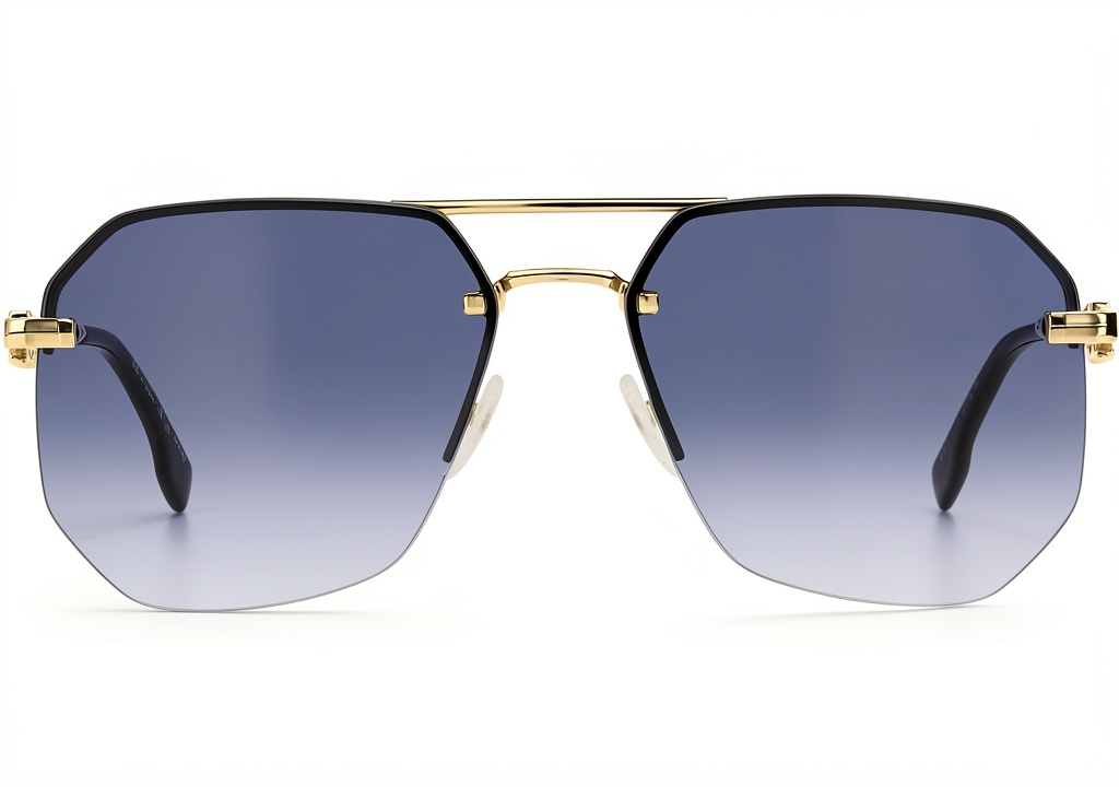 DSQUARED2 LKS Gold Blue sunglasses displayed on a model outdoors