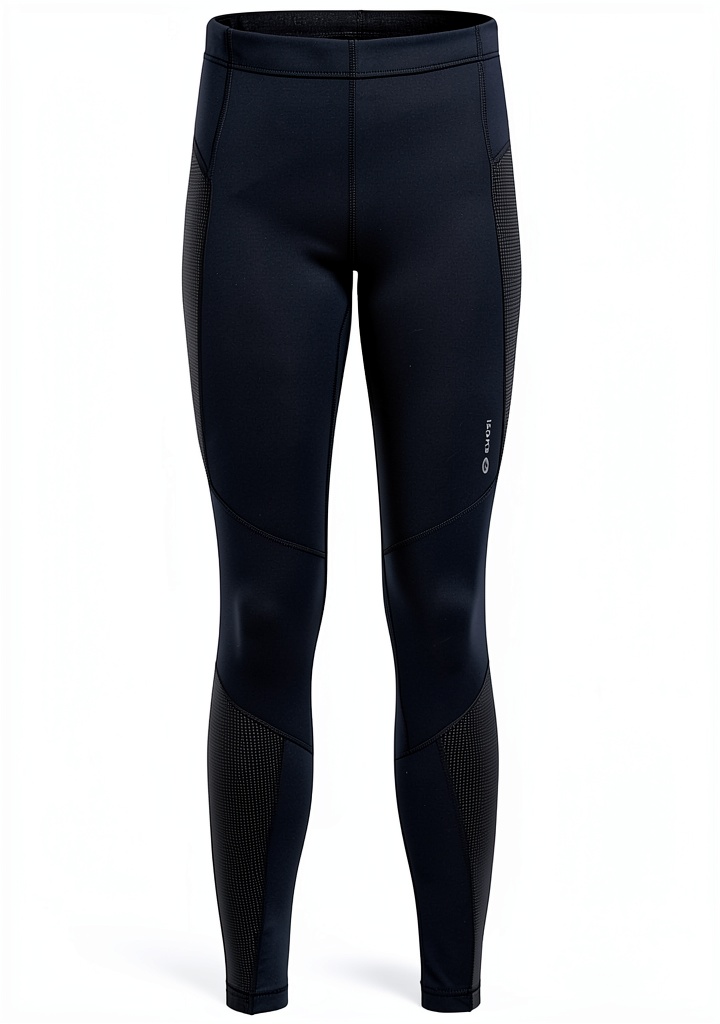 Sugoi mens leggings in Black Blk color showing SubZero fabric and reflective panels